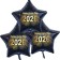 Silvester Bouquet bestehend aus 3 Sternballons in Schwarz mit Helium, 2026 Feuerwerk