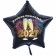 Schwarzer Silvester Luftballon, Sternballon aus Folie, 2027 - Feuerwerk und Champagner
