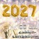 Zahlendekoration Silvester 2027 gold 86cm grosse Zahlen befüllbare Ballons aus Folie