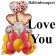 Ballon-Bouquet Love You Satin Gold mit 15 Luftballons
