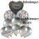 Ballon-Bouquet Silver Shimmer Heart mit 11 Luftballons