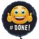 Smiley #DONE!, Luftballon aus Folie zur bestandenen Prüfung, zu Abitur und Examen