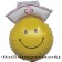 Gute Besserung Luftballon aus Folie, Smiley Krankenpflegerin, Ballon mit Helium