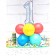 Tischdekoration, Holografischer Luftballon Zahl 1, Luftschlangen