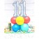 Tischdekoration, Holografischer Luftballon Zahl 11, Luftschlangen