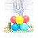 Tischdekoration, Holografischer Luftballon Zahl 4, Luftschlangen