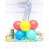 Tischdekoration, Holografischer Luftballon Zahl 7, Luftschlangen