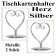 Tischkartenhalter, Silber, Metall, Herzen