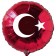Türkische Flagge Luftballon aus Folie mit Helium-Ballongas, roter Rundballon