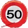 Luftballon zum 50. Geburtstag, Verkehrsschild Zahl 50, Traffic