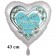 Verleibt! Verlobt! Alles Gute für die Zukunft! Herzluftballon, 43 cm, satinweiß, mit Helium