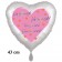 Verliebt! Verlobt! Herzlichen Glückwunsch! Herzluftballon, 43 cm, satinweiß, ohne Helium