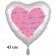 Verleibt! Verlobt! Herzlichen Glückwunsch! Herzluftballon, 43 cm, satinweiß, mit Helium