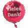 Vielen Dank! Luftballon aus Folie mit Helium Ballongas