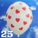 Luftballons 30 cm, Pastell-Weiß mit roten Herzen, 10 Stück