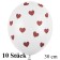 Luftballons 30 cm, Pastell-Weiß mit roten Herzen, 10 Stück-Beutel
