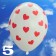 Luftballons 30 cm, Pastell-Weiß mit roten Herzen, 5 Stück