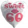 Weißer Herzluftballon zum 60. Geburtstag mit Helium, Sweet 60
