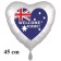 Welcome Home Australien Luftballon aus Folie, 45 cm Herzballon mit Helium-Ballongas