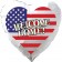 Welcome Home Luftballon aus Folie USA Flagge, Herzballon 45 cm