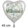 Willkommen - Flowers. Herzluftballon 45 cm