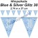 Wimpelkette Blue & Silver Glitz 30 zum 30. Geburtstag