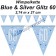 Wimpelkette Blue & Silver Glitz 60 zum 60. Geburtstag