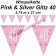 Wimpelkette Pink & Silver Glitz 40 zum 40. Geburtstag