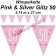 Wimpelkette Pink & Silver Glitz 50 zum 50. Geburtstag