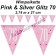 Wimpelkette Pink & Silver Glitz 70 zum 70. Geburtstag