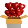 You are my heart. 7 rote Herzluftballons aus Folie mit Helium im Karton