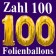 Zahl 100, Zahlenballons aus Folie mit Helium zur Dekoration des 100. Geburtstages und Jubiläums