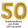 Zahlendeko aus großen 100cm Luftballons, Zahl 50 in Gold