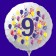 Zahlen-Luftballon aus Folie, Zahl 9, zu Geburtstag und Jubiläum
