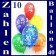 Luftballons mit der Zahl 30 zum 30. Geburtstag, 10 Stück