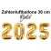 Zahlendekoration Silvester 2025 gold 36cm grosse Zahlen befüllbare Ballons aus Folie