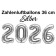 Zahlendekoration Silvester 2026 silber 36cm grosse Zahlen befüllbare Ballons aus Folie