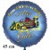 Zum Führerschein Alles Gute! Satinblauer Luftballon, 45 cm, inklusive Helium