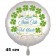 Silvester Luftballon: Zum Neuen Jahr Viel Glück! Satin de Luxe, weiß, 45 cm