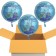 Zur Konfirmation Gratulation  Alles Gute!, 3 Stück Luftballons in Türkis aus Folie mit Helium-Ballongas
