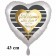 Zur Verlobung alles Hute für die Zukunft! Herzluftballon, 43 cm, satinweiß, mit Helium