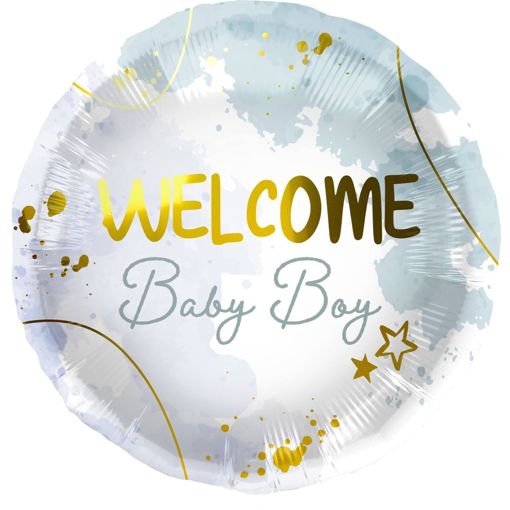 Folienballon-Welcome-Baby-boy-Luftballon-Geburt-Taufe-Junge