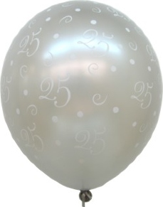 Luftballons Silberne Hochzeit 25