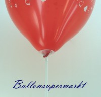 Stab am Luftballon, Ballonstab und Luftballonstab am-Latexballon, Halterung des Luftballons durch einen zweiteiligen Ballonstab