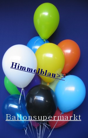 Luftballontraube Standard Rundballons Oval Himmelblau