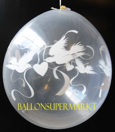 Geschenkballon Hochzeit, Verpackungsballon, Stuffer-Ballon für Hochzeitsgeschenke mit Tauben