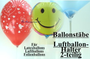 Luftballonhalter, Luftballonstab, Ballonstab, für Luftballons, Stäbe für Luftballons, Folienballons und Herzballons, Figurenballons