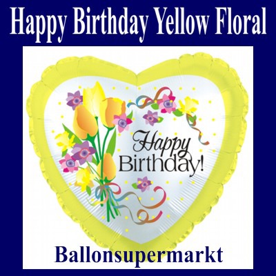 Geburtstags-Luftballon-Happy-Birthday-Gelbe-Blumen