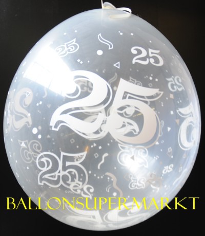 Geschenkballon Silberne Hochzeit, Verpackungsballon, Stuffer-Ballon für Hochzeitsgeschenke, zum 25.