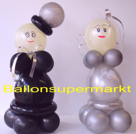 Dekoration-Silberne-Hochzeit-Hochzeitspaar-Luftballons-1